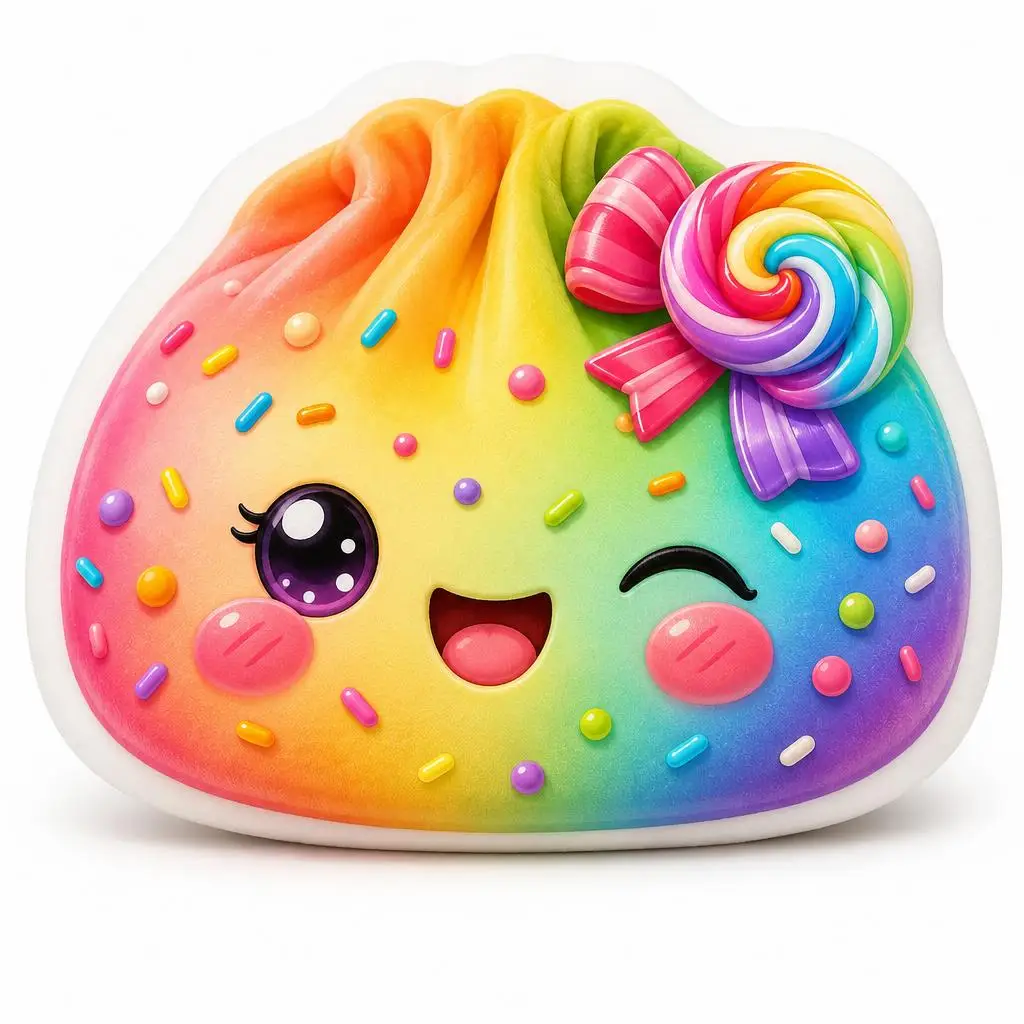 Rainbow Lollipop Dumpling Candy Dessert Plush Pillow Cushion Funny Stuffed Throw Pillow Home Decor Gift Sofa Bed view 2