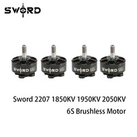 FlyFishRC Sword 2207 1850kv 1950kv 2050kv 6S Brushless Motor Compatible with HQProp Gemfan 5inch Propeller for FPV RC Racing