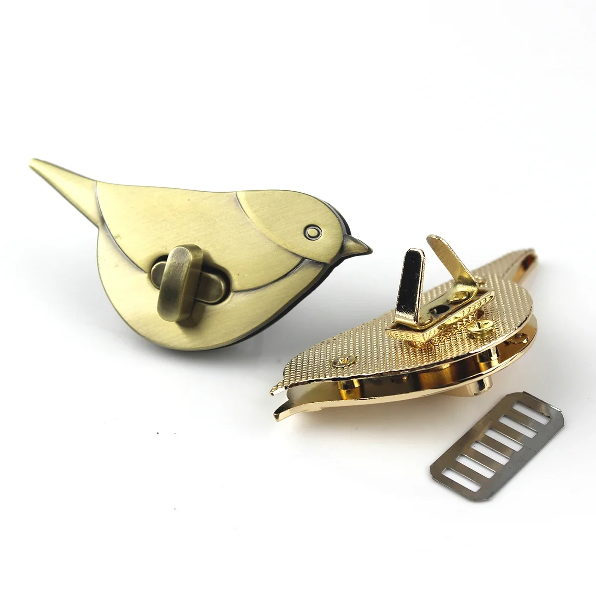 1piece Metal Bag Lock Bird Shape Twist Turn Lock Closure Clasp Buckle Leather Craft Bag Parts Purse DIY Hardware Accessories