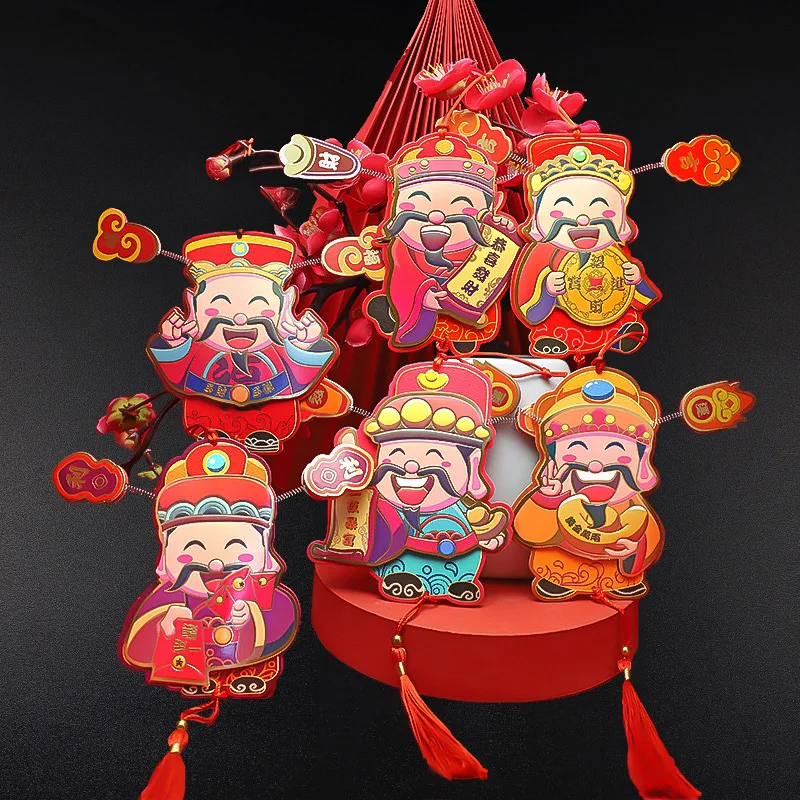 1pc Chinese New Year Magnet Vibrant God of Wealth Refrigerator Hanging Pendant Spring Featival Ornament Dragon New Year Decor