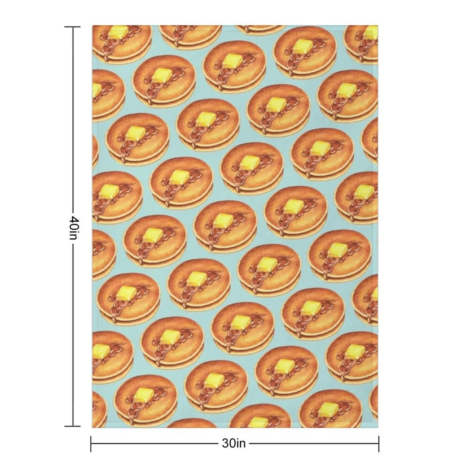 Pancakes Pattern - Blue Throw Blanket Flannel Decorative Throw Summer heavy to sleep Blankets
