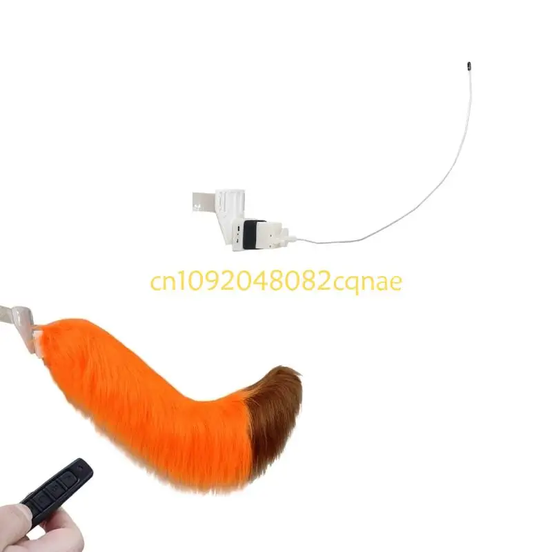 Remote Control Wagging Tail Faux Furs Animal Tail Halloween Cosplay Costume Electric Movable Wolf Foxes Cats Tail Adult Kids