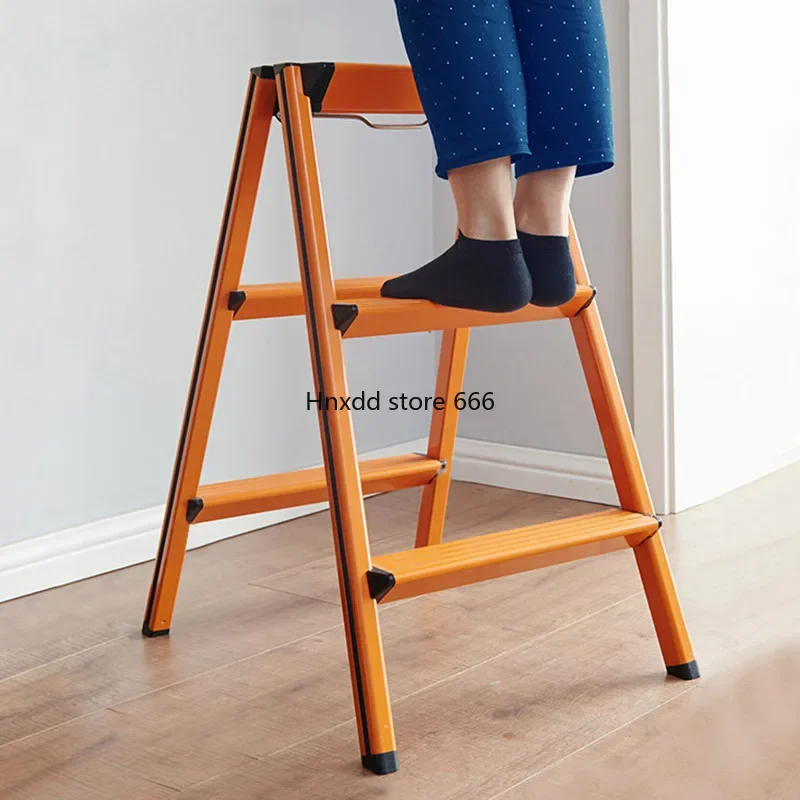 Aluminum alloy indoor household ladder Multifunctional portable folding herringbone ladder