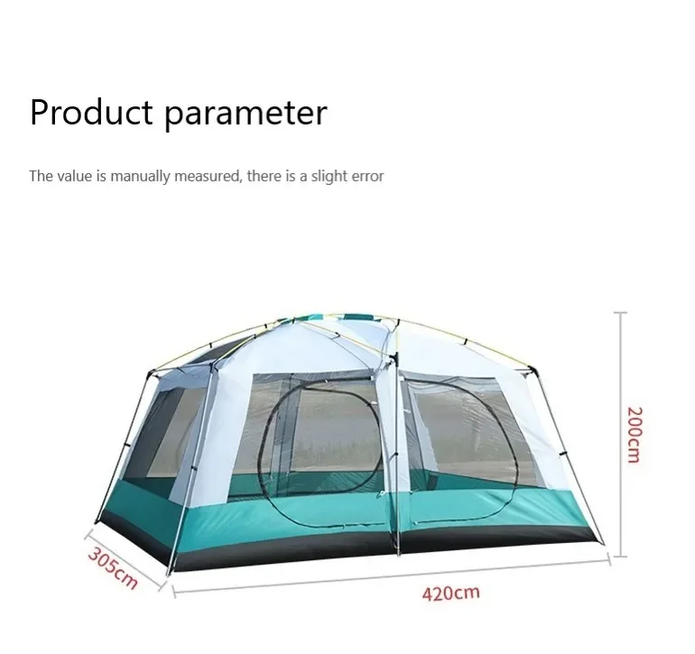 Two rooms and one hall tent, rain proof, sun protection and wind proof Factory Wholesale For Sale Large Outdoor Camp Tent