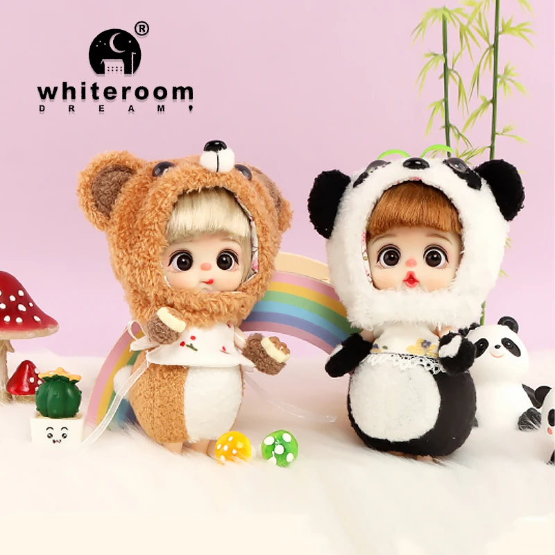 2024 New Mini Pocket Doll abbigliamento a forma di animale bambole simpatiche regali di festa per ragazze Dragon Panda Rabbit Little Bear Rainbow