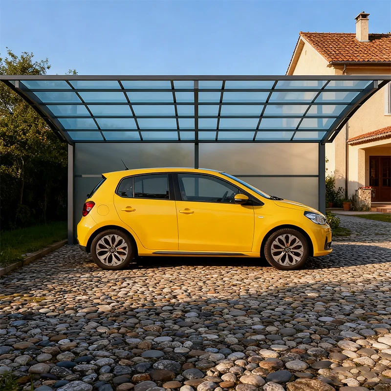 قوية الألومنيوم في الهواء الطلق سيارة مرآب مظلة معدنية في الهواء الطلق مقاوم للماء البولي كربونات سيارة المأوى المرآب لسقيفة مواقف السيارات #4