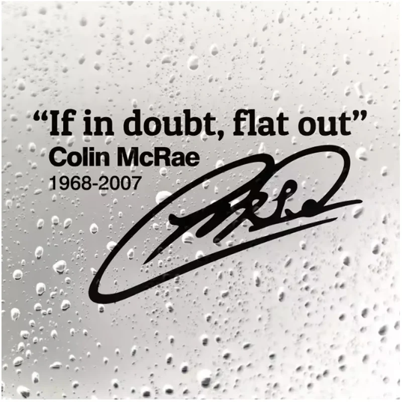 Calcomanía Creativa en Blanco y Negro con la Frase "If In Doubt Flat Out Colin McCrae", Adhesivo Decorativo para Automóvil, Estilo Moderno, KK 20cm X 12cm