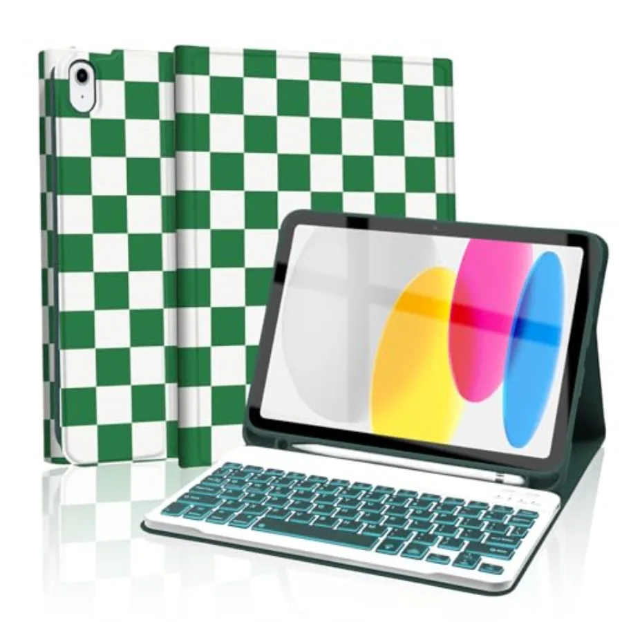 

for iPad 11th 10th Generation Case with Keyboard, Backlights LED Wireless Keyboard Cover with Pencil Holder for 11th A16 11-inc