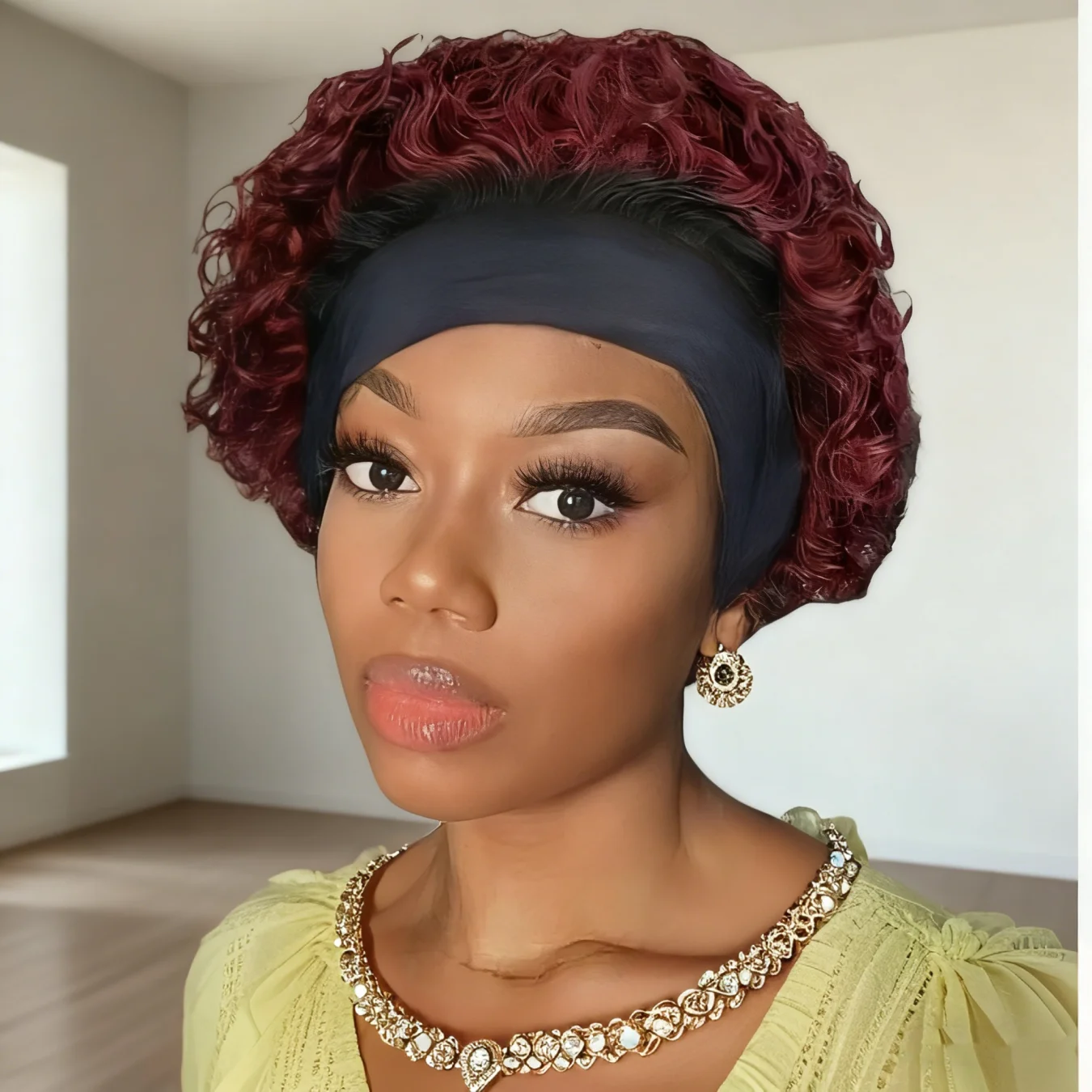 

﻿ Надувные вьющиеся волосы, парики из натуральных волос для женщин, короткие вьющиеся волосы пикси, повязка на голову, полупарик, человеческие волосы, машинное производство, парики