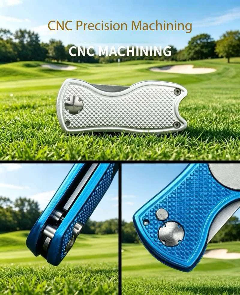 Golf Fork Folding Metal Aluminum Handle Spring Ball Fork Tool Lawn Trimming Accessories view 5