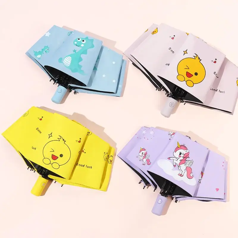 Automatic Children's Umbrella Sunny Rain Two-way Men's Lightweight Foldable Sunshade Sunscreen Umbrella for Primary School St...