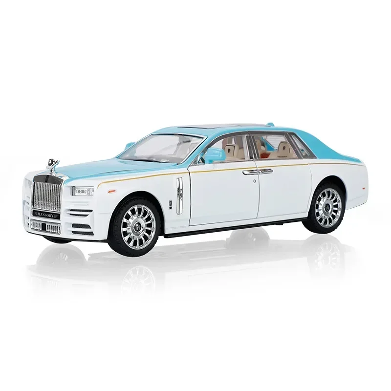 Rolls Royce Phantom High Simulation, modelo de aleación de Metal fundido a presión, coche con luz de sonido extraíble, colección de regalos para niños A428, 1:24