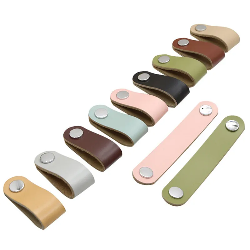 9 Colors Nordic Furniture Drawer Knob Silver Wardrobe Cupboard Cabinet Handle Door Pulls Eco-Friendly Artificial Leather