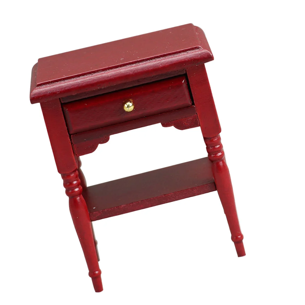 Miniature Simulated Bedside Table House Furniture Model Vintage Nightstand