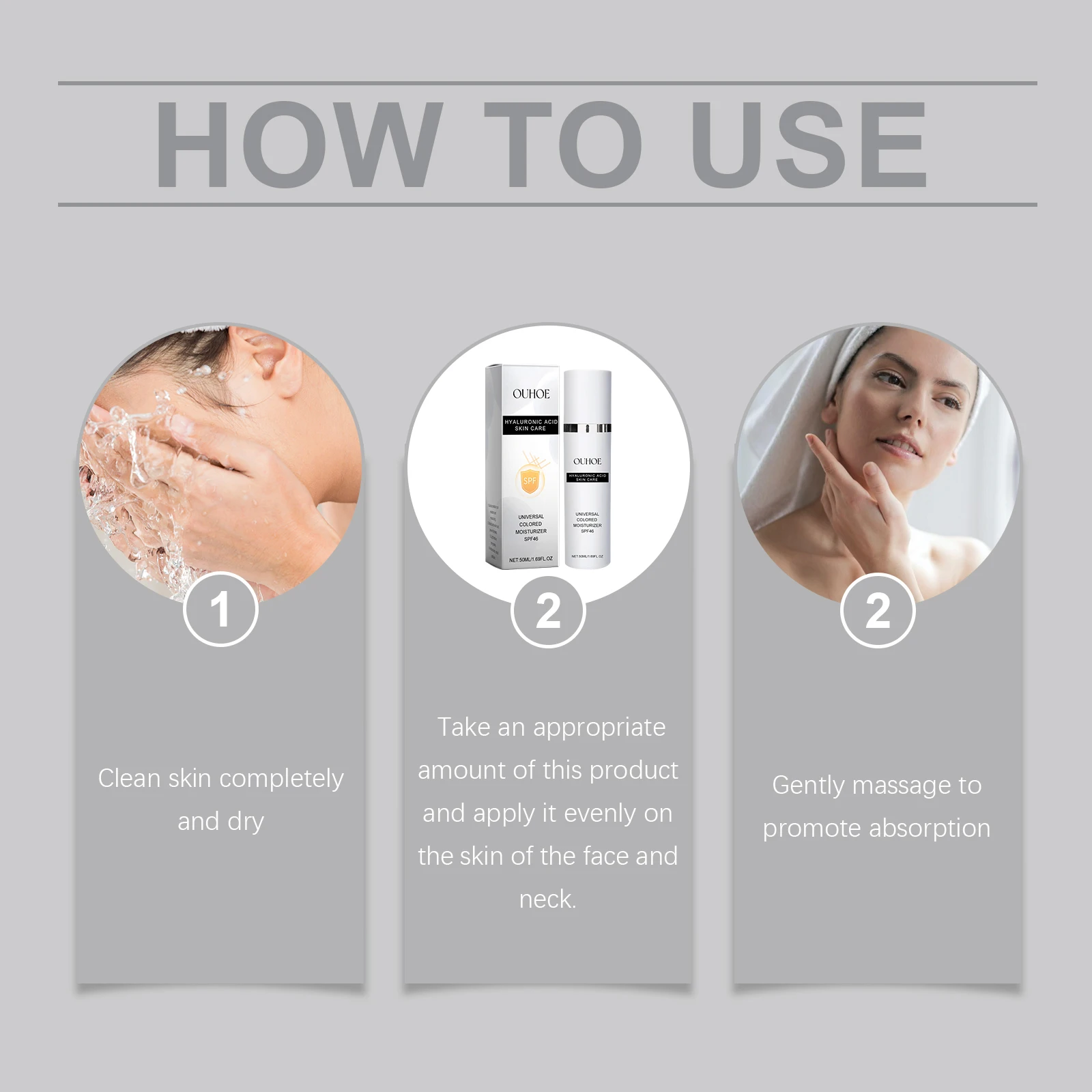 كريم ترطيب واقي من الشمس 50 مل من OUHOE UVA UVB حماية مزدوجة مغذي عميق يمنع حروق الشمس بشكل فعال يمتص بسرعة #5