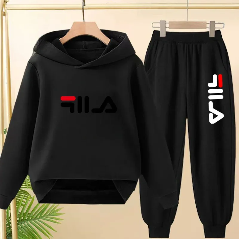 

Children's Hoodie Cute Bear Print Sweatshirt Top+trousers 2P Boys Girls Boys Pullover Outdoor Sports Charming Fashion Casual Set