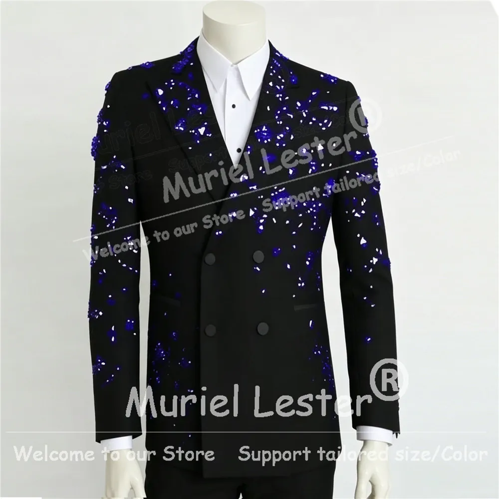 Luxury Wedding Tuxedos For Boy Formal Wear Diamond Beaded Children Prom Blazer Customied 2 Piece Sets Kids Prom Tuxedos Attire