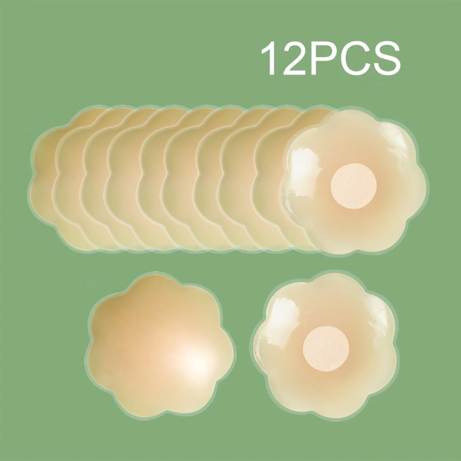 

12pcs Reusable Nipple Covers, Strapless Self-adhesive Breast Pasties, Women's Lingerie & Underwear Accessories
