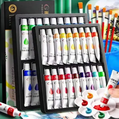 Juego de pintura acrílica, 36 colores, cada botella de 0.41 onzas líquidas (12 ml), pinturas acrílicas de 36 colores, no se decoloran, ricas en color, adecuadas