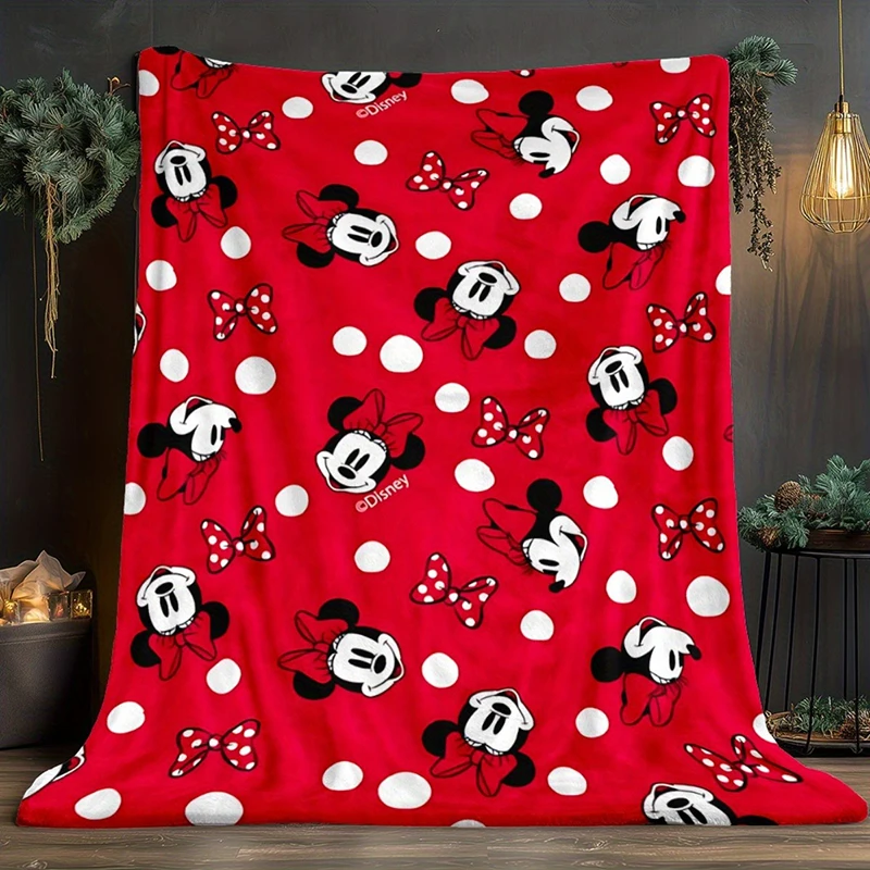 

Яркое одеяло в горошек с Минни Маус, плюшевое одеяло с героями мультфильмов Диснея для декора дивана в спальне