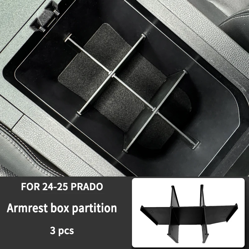 

Central console partition car armrest box storage partition grid for Toyota Land Cruiser LC250 2024