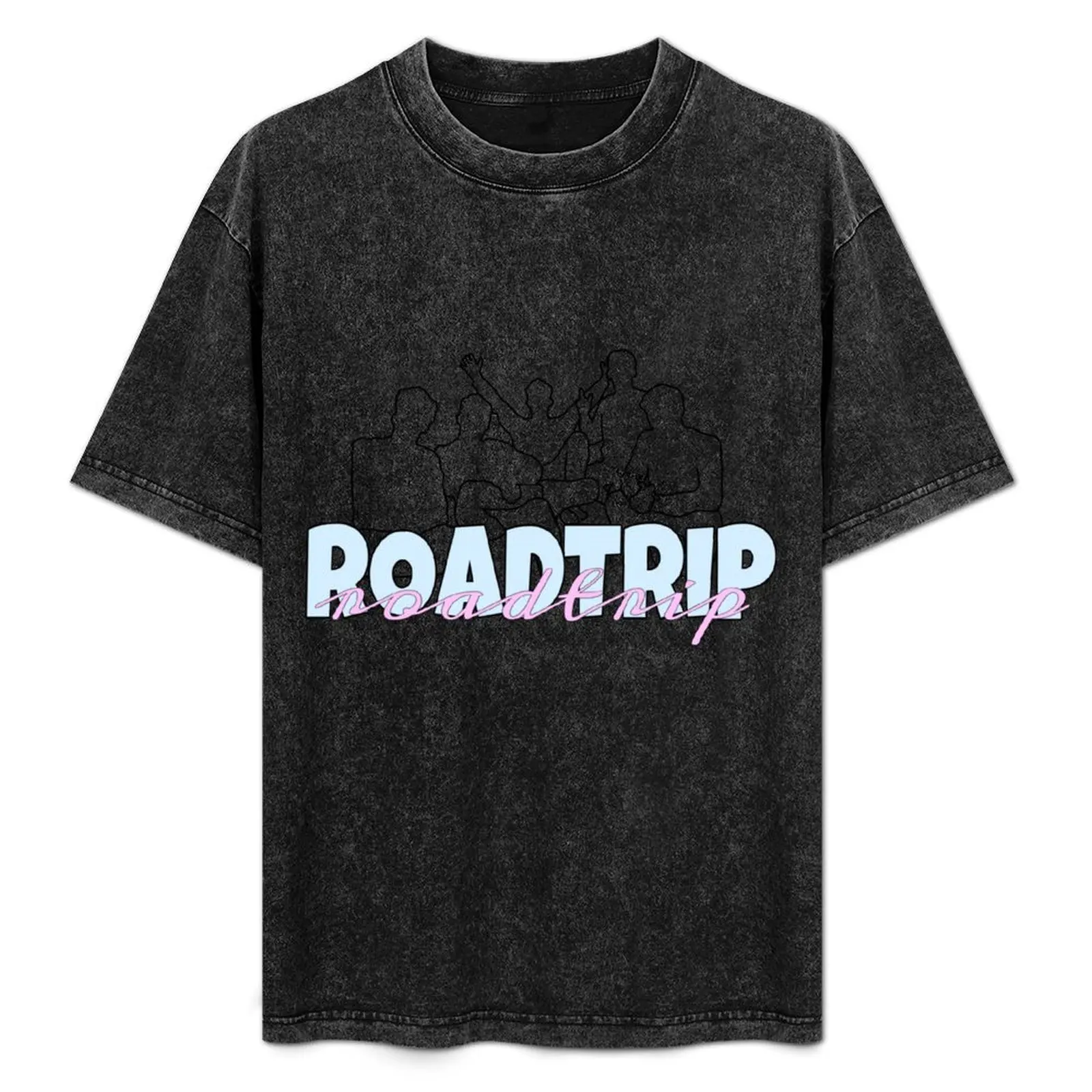 

Roadtriptv White Outline T-Shirt Casual Pattern Print Tee Shirt