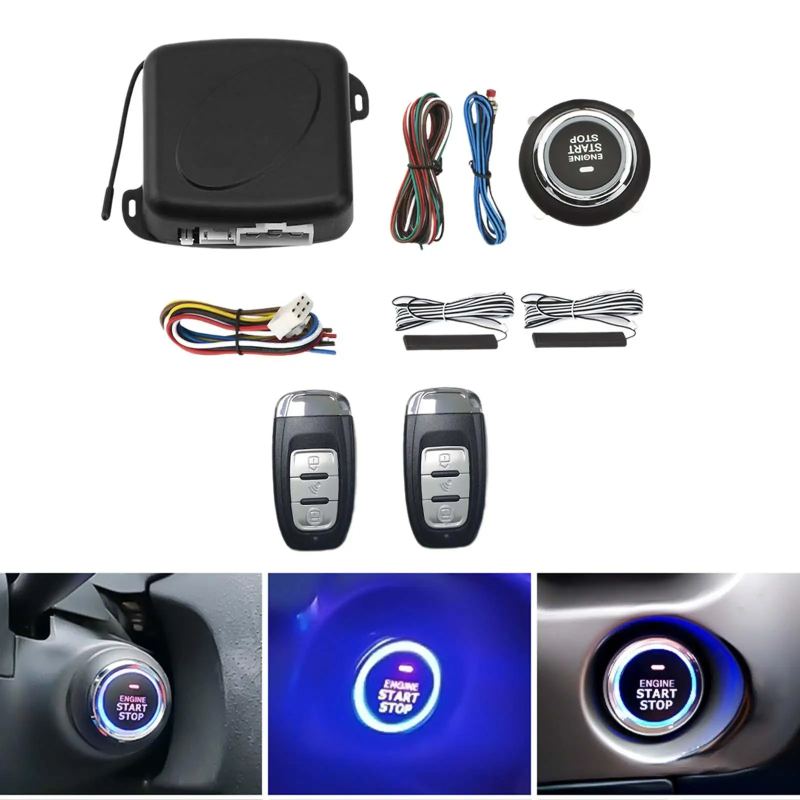 

Vehicle Start Button Keyless Entry Kit Simple Installation Professional 12V