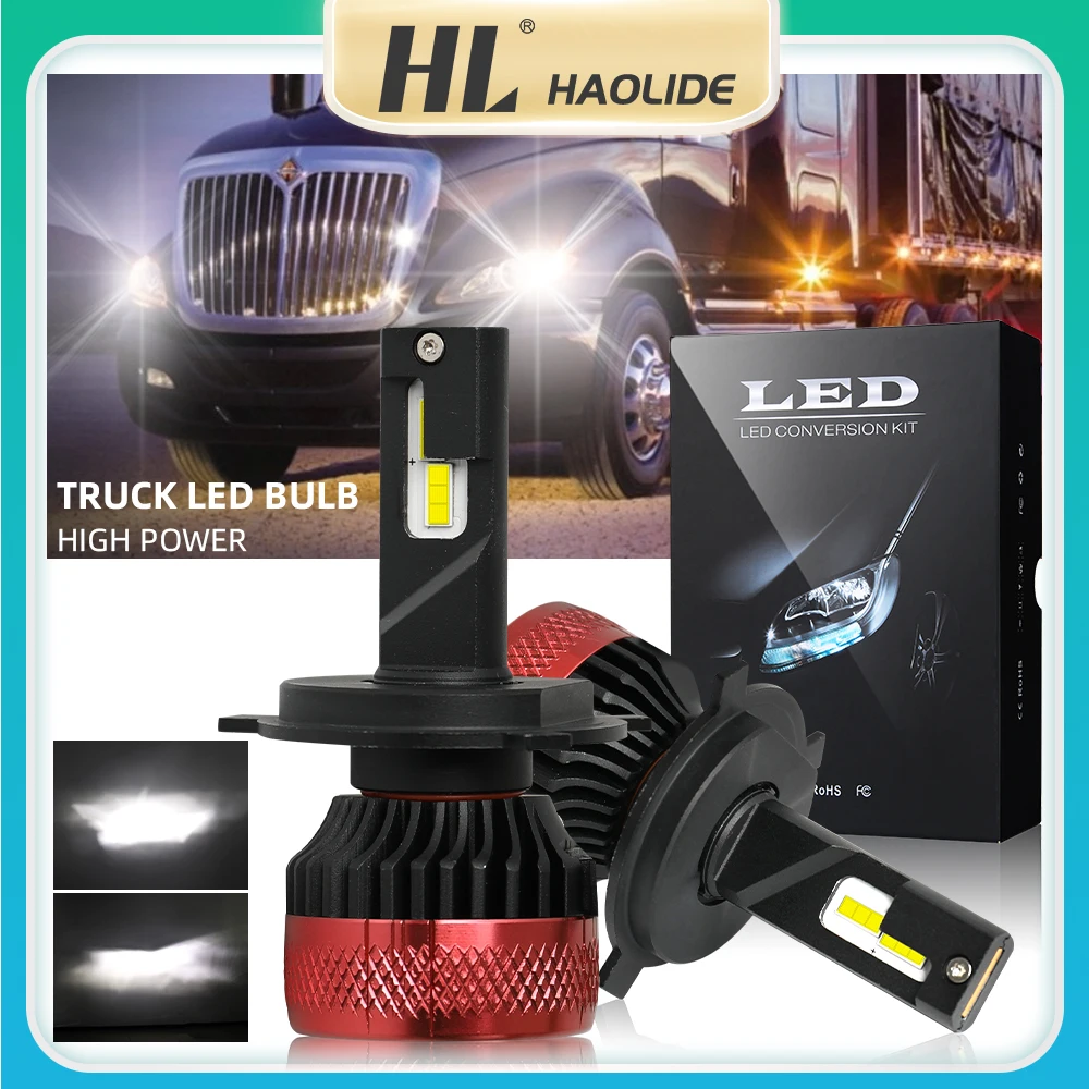 Лампа головного света HAOLIDE для автомобильных фар H1 H11 H3 H7 H4 9005 HB3 9006 HB4 12 В 24 В 6500K