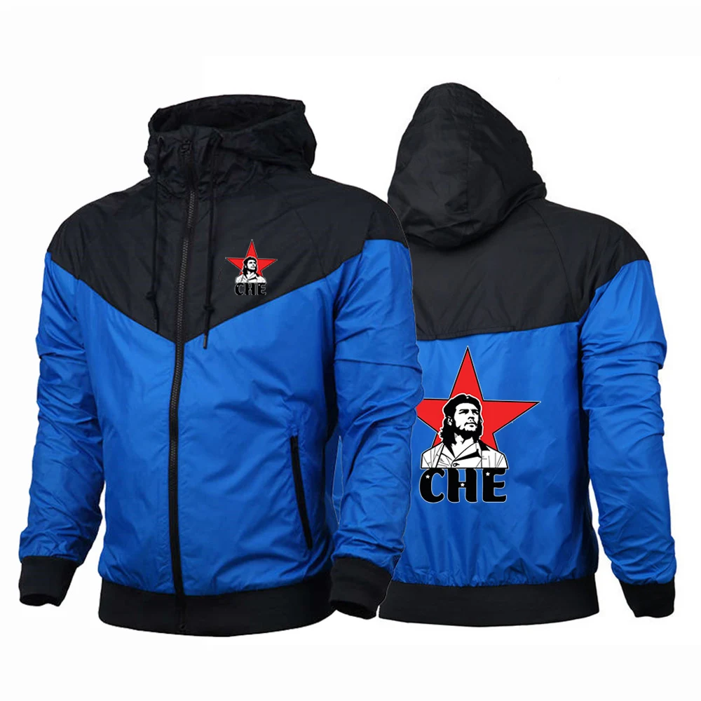 2025 Che Guevara Print Men Rebel Cuban Guerrilla Revolution Windproof Comfortable Casual Hooded Windbreaker Fashion Jacket Tops