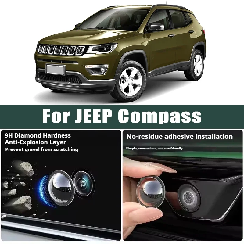 

Car Camera Lens Protector 2PCS Rear View Camera Cover 360° Protection Anti Scratch Waterproof For JEEP Compass