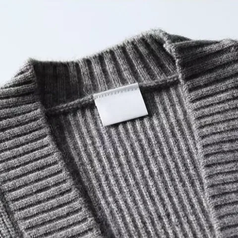 Pull tricoté décontracté V-Ne pour hommes Jaet oulder Cardigan ouvert couleur pure vêtements d'extérieur automne Faionable coupe ample polyester...