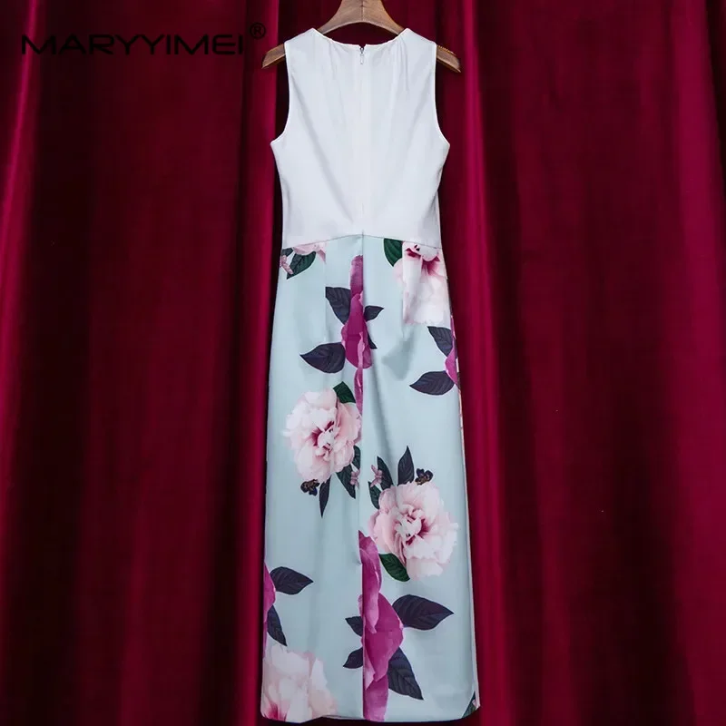 MARYYIMEI جديد المدرج مصمم الصيف فستان ضيق للحفلات المرأة الساحرة زهرة طباعة حزمة الأرداف فساتين XXL Vestdios