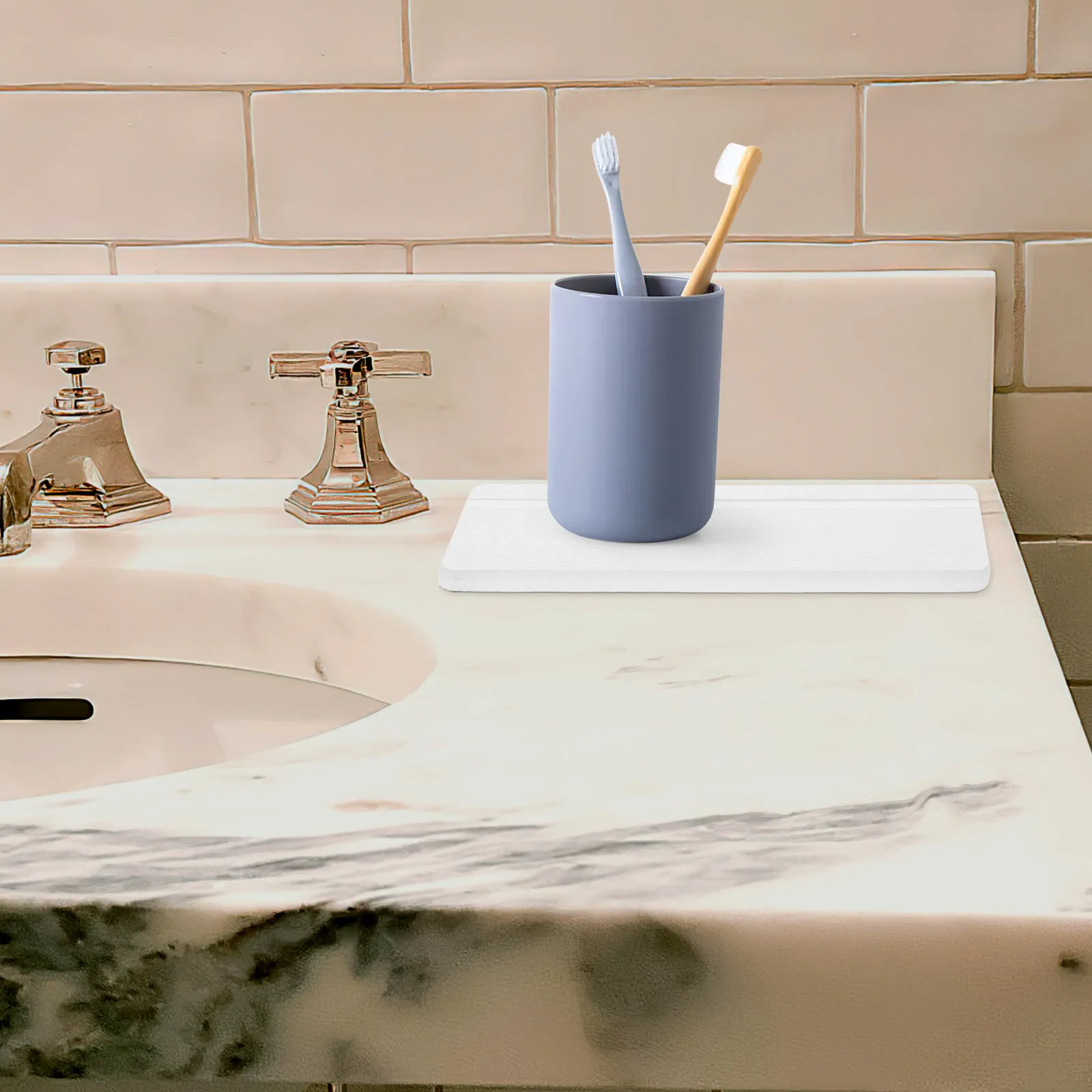 Diatomite Absorbent Soap Holder Tray for Bathroom, Shower, Kitchen – Non-Slip Drainage Mat for Countertop & Bathtub
