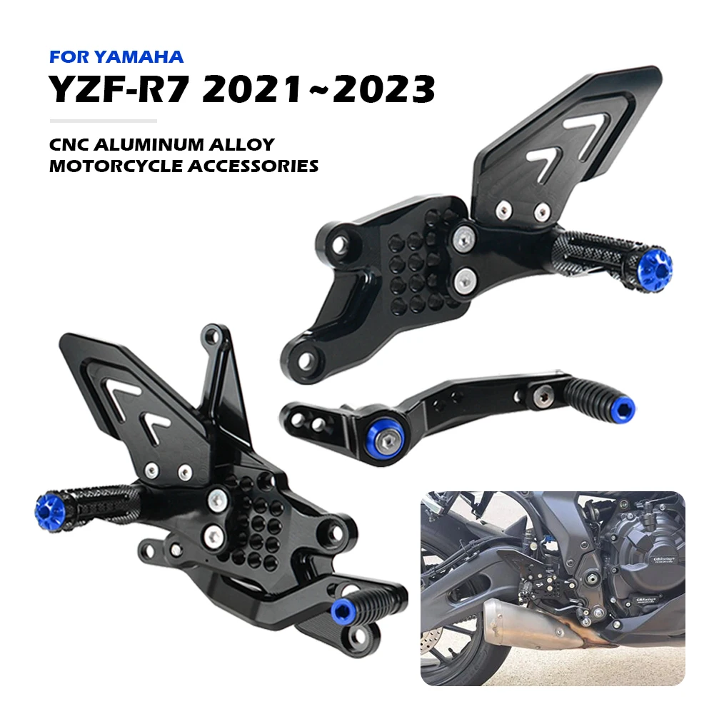 

For YAMAHA YZF R7 2021 2022 2023 Motorcycle Rearset Footpeg Footrest Foot Peg Pedal YZF-R7 CNC Adjustable Aluminum Accessories