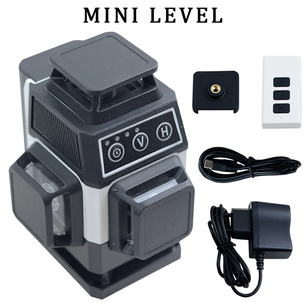 Imagem -03 - Mini Nível Laser Auto-nivelamento Horizontal e Vertical Vigas Verdes Poderoso 16 Linhas 4d
