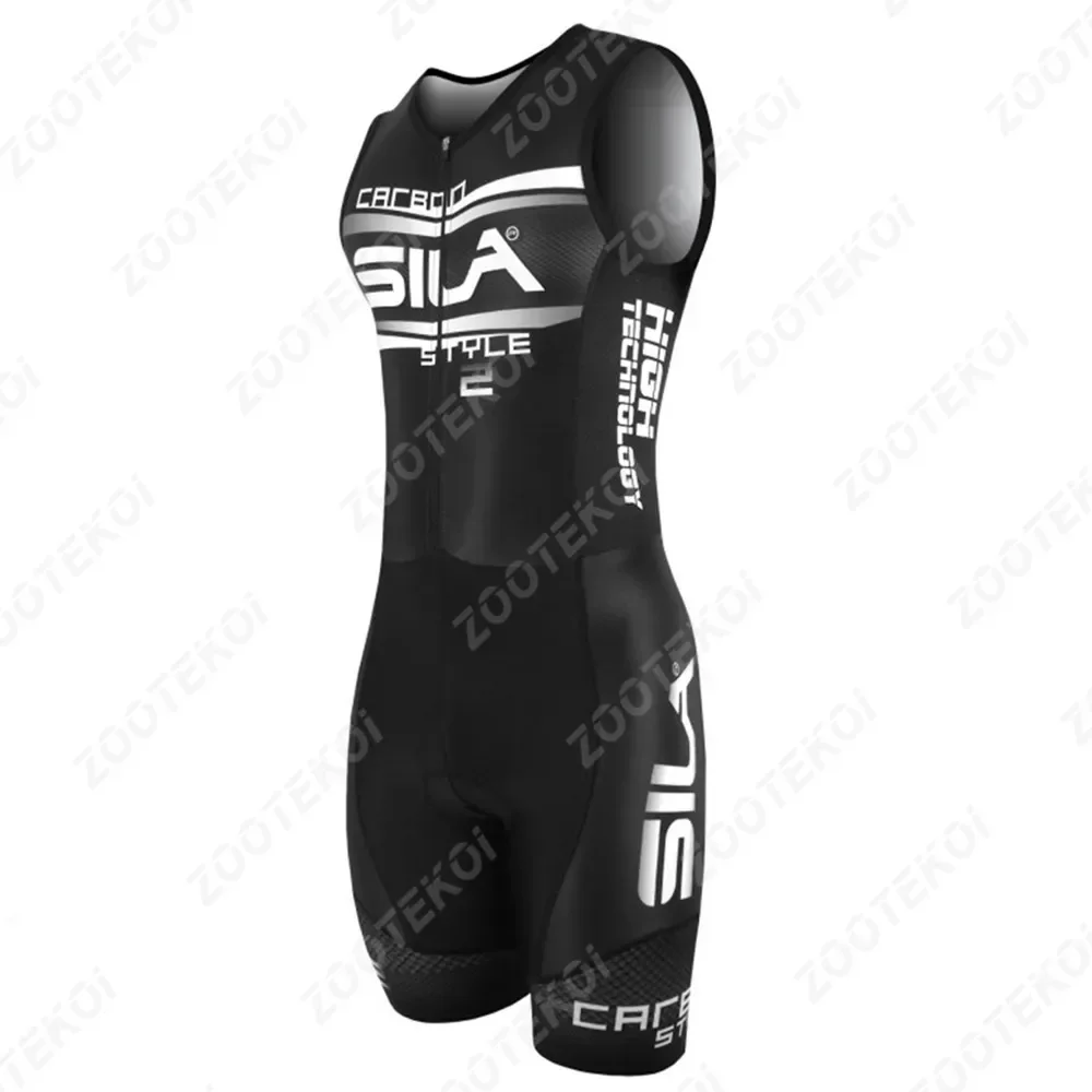 Triathlon 2020 Sila Suit Men's sleeveless Cycling Jersey Skinsuit Jumpsuit Maillot Cycling roupa de ciclismo Sponge Pants Pad