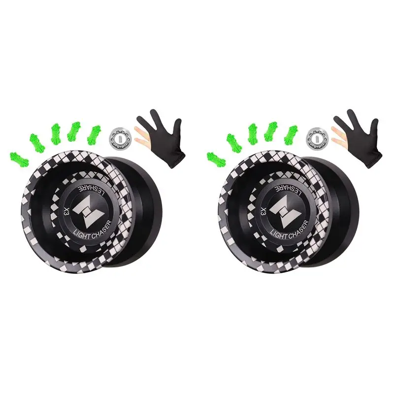 

FBIL-2X Unresponsive LIGHT CHASER X3 Competitive Yo-Yo,Alloy Yoyo For Beginners,And Practise Tricks With Glove And Strings