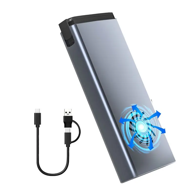 BNVN-20Gbps M.2 SSD Enclosure With Cooling Fan USB-C 3.1 Dual Protocol High-Speed External Hard Drive Case For 2242 2260 2280