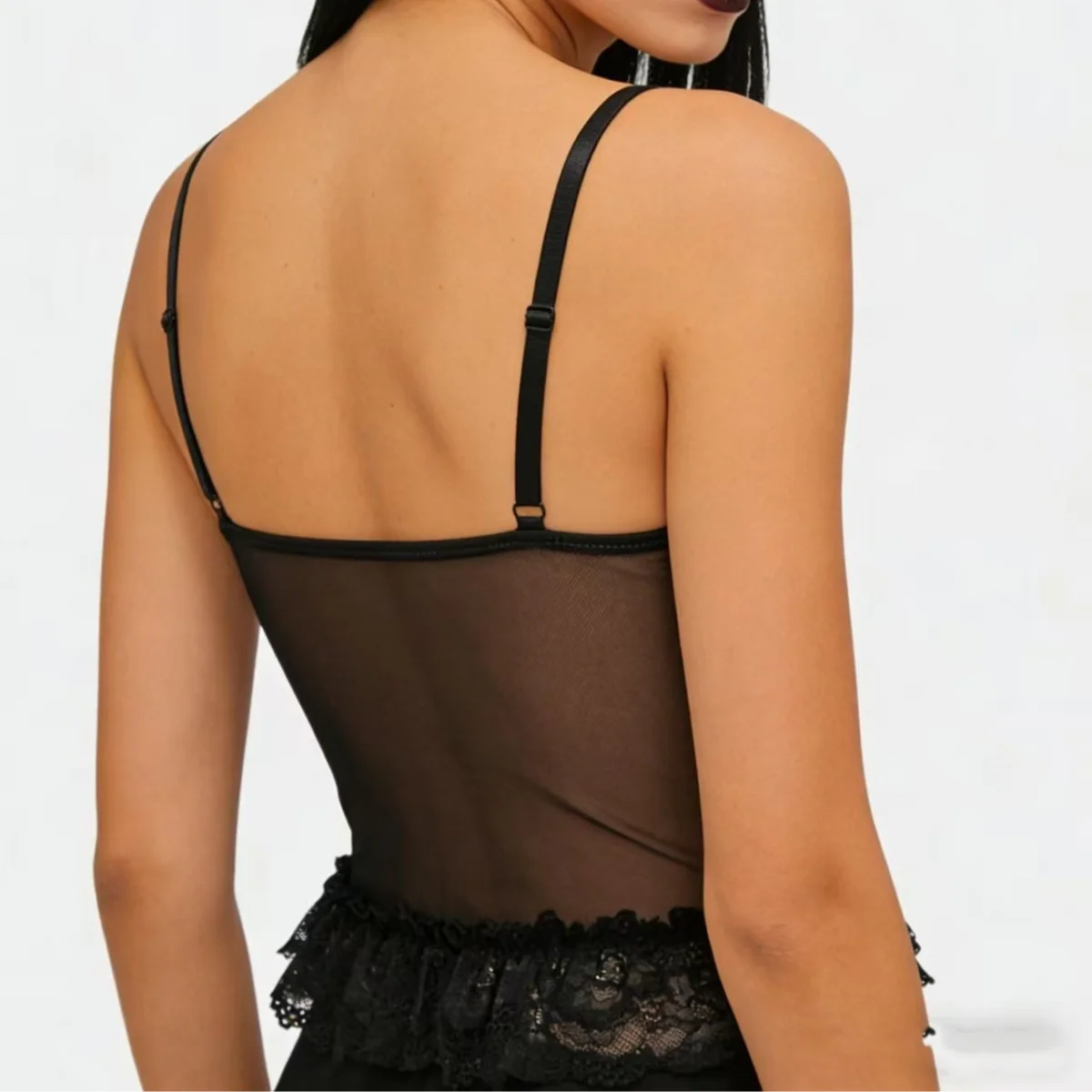Gothic Satin Lace Patchwork Crop Tops Y2K Clothes Cami Women Sexy Sleeveless Sling Vest Spice Girl Fashion Short Tank Top Summer