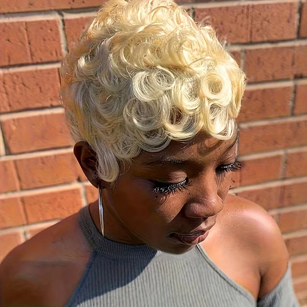 Blonde Egg Curly Wi… - image