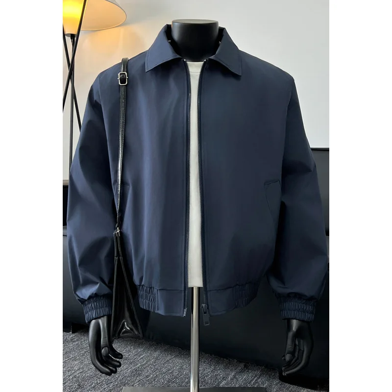 Cleanfit Short Flight Jacket for Men, American Autumn, Vintage Trendy Versatile Lapel Casual Jacket