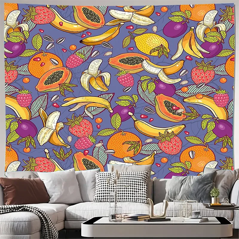 

Гобелен в стиле бохо, настенный декор с тропическими фруктами, декор для комнаты на тему джунглей, эстетический декор для комнаты в общежитии, настенное искусство в стиле природы, Aes