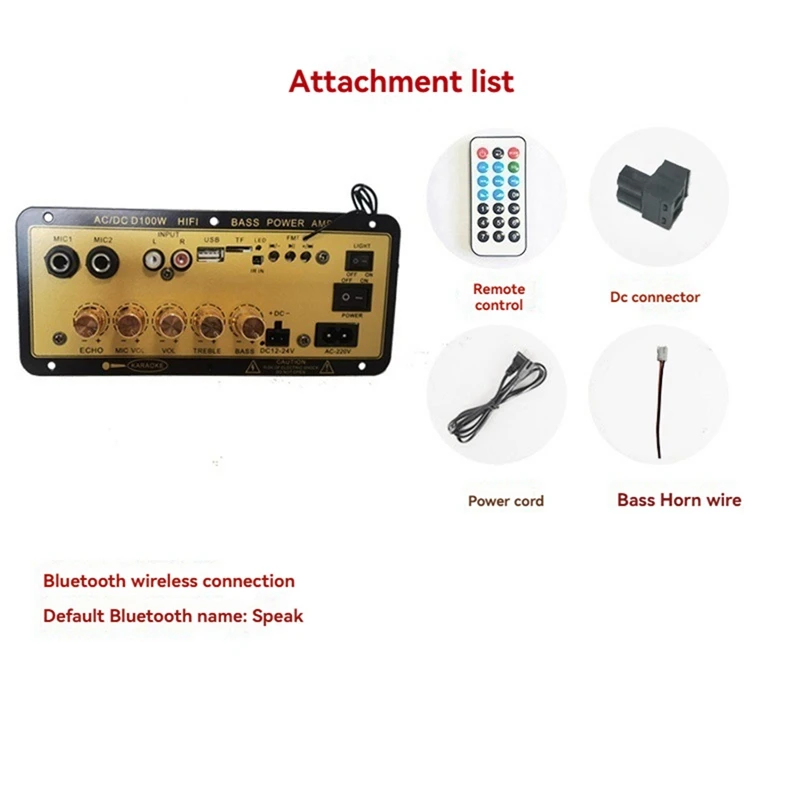 D100W Bluetooth Amplifier Board With Optical Audio Input Hifi Karaoke Amplifier Home/Car Amplifier Board