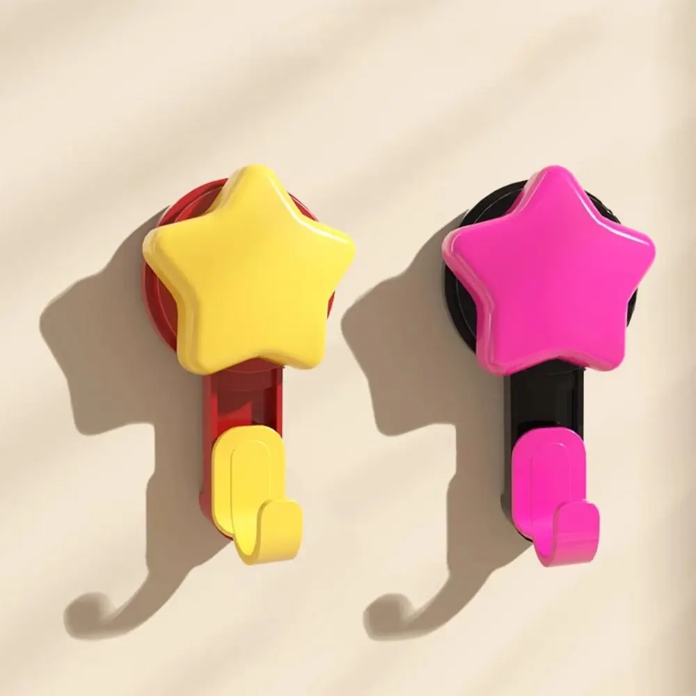 

5pcs Strong Weight Capacity Star-shaped Adhesive Hooks Adorable Design Star-shaped No Punching Storage Hook No Drilling Required