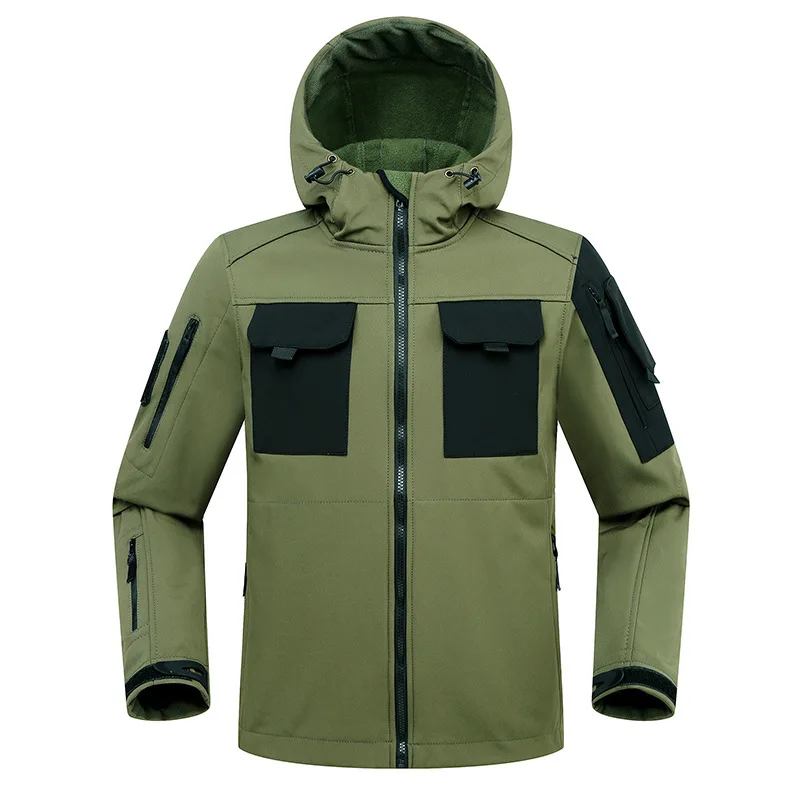 

Military Tactical Suit Men Outdoor Warm Windproof Waterproof Jacket Combat Cotton Mountaineering Tracksuits Hood Thermal Jacket