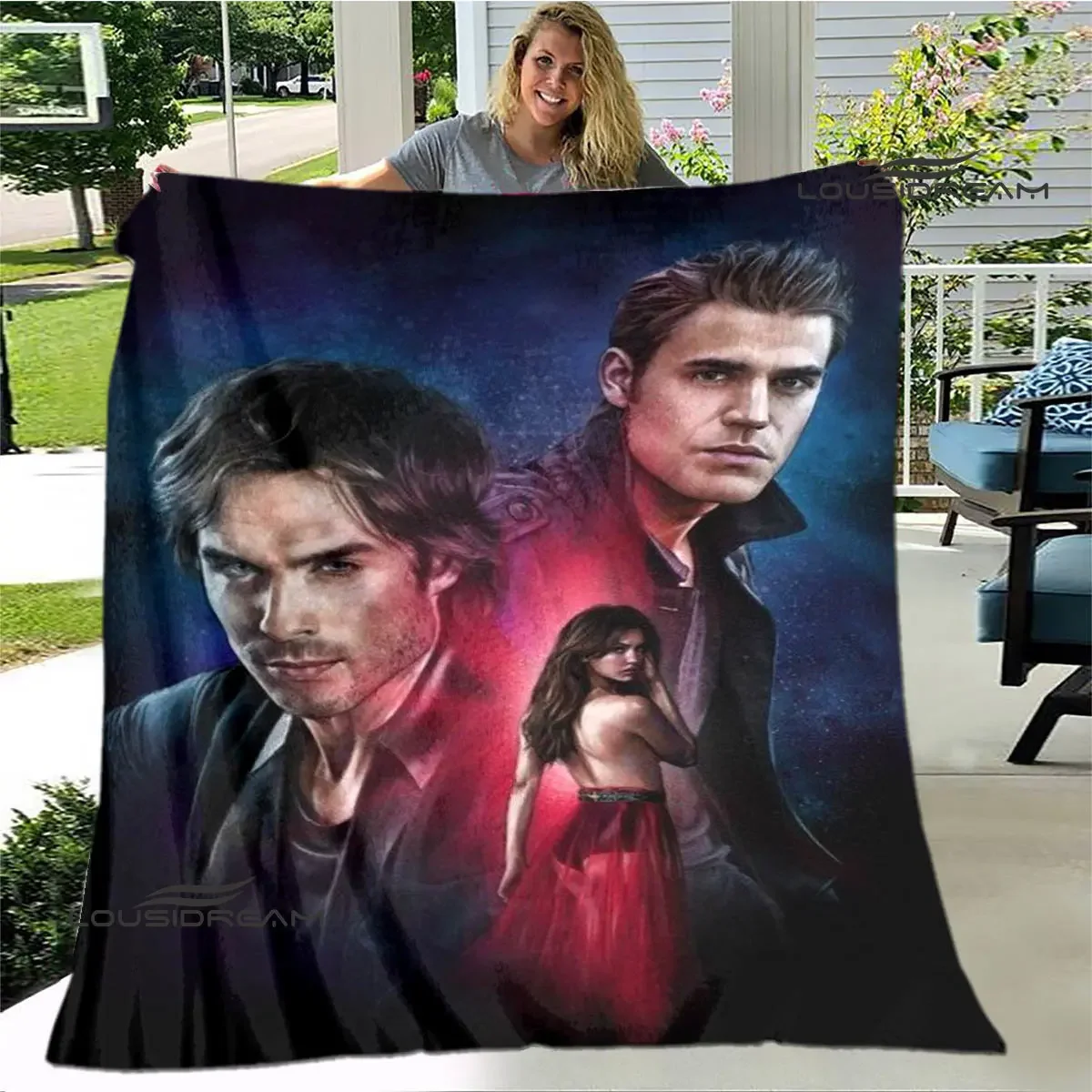 The Vampire Diaries Damon salvatore blankets warm flannel blankets picnic blanket home travel blanket bed linings birthday gift