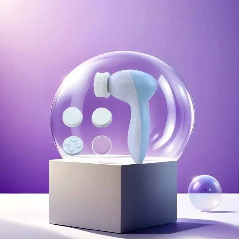 5-in-1 Electric Facial Cleansing Brush - Professional Blackhead Remover & Face Massager with Multiple Attachments, Rechargeable