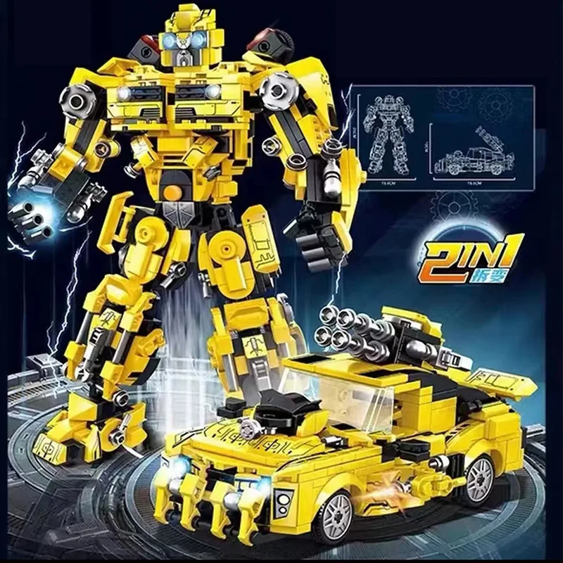 MOC Wasp Car Giant Transformers Robot Mecha Model Desktop Decorations Gift Box Diy Assembled Building Block Gifts