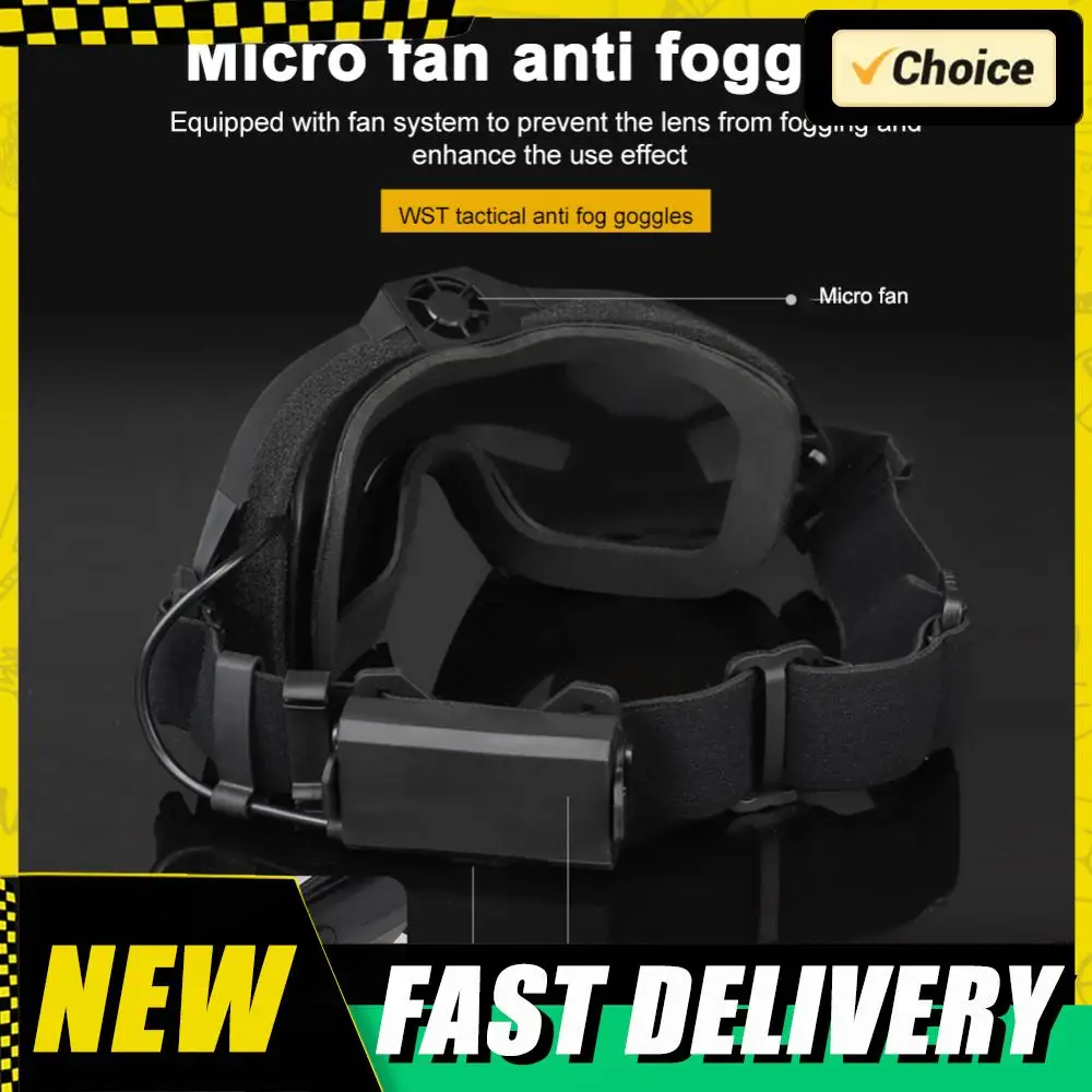 

Outdoor Sports Glasses Transparent Lens Airsoft Paintball Goggles with Micro Fan Scratch-resistant Eye Protection for Hunting