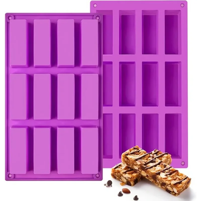 Moldes rectangulares de silicona para magdalenas y dulces, para hornear energía, granola, barra de proteínas, Brownie, molde de pan de maíz, regalo hecho a mano